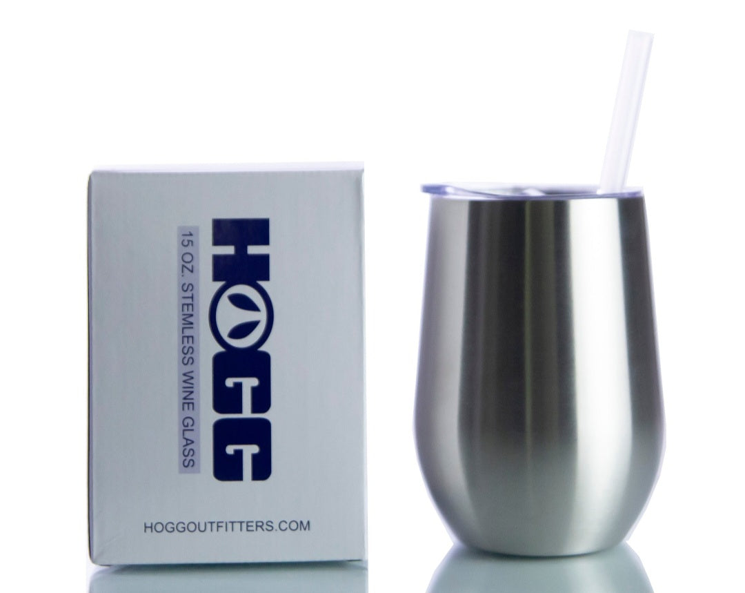 Customizable 15 oz stemless wine glass