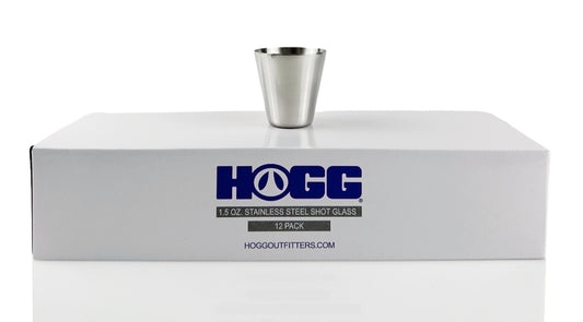 Customizable 1.5 oz stainless steel shot glass.