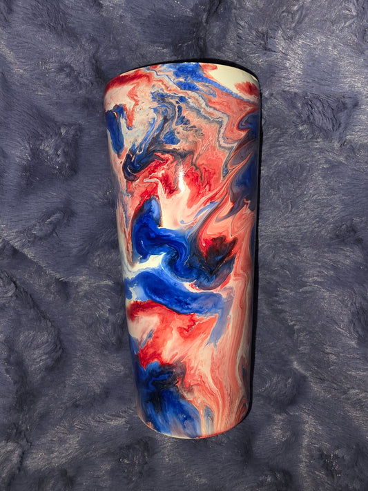 24 oz red white and blue ink drop